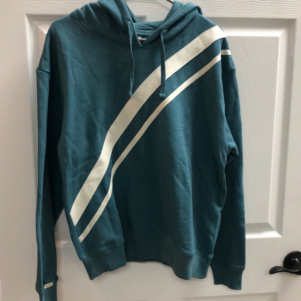 Easy standard teal/ white hoodie gently used size M